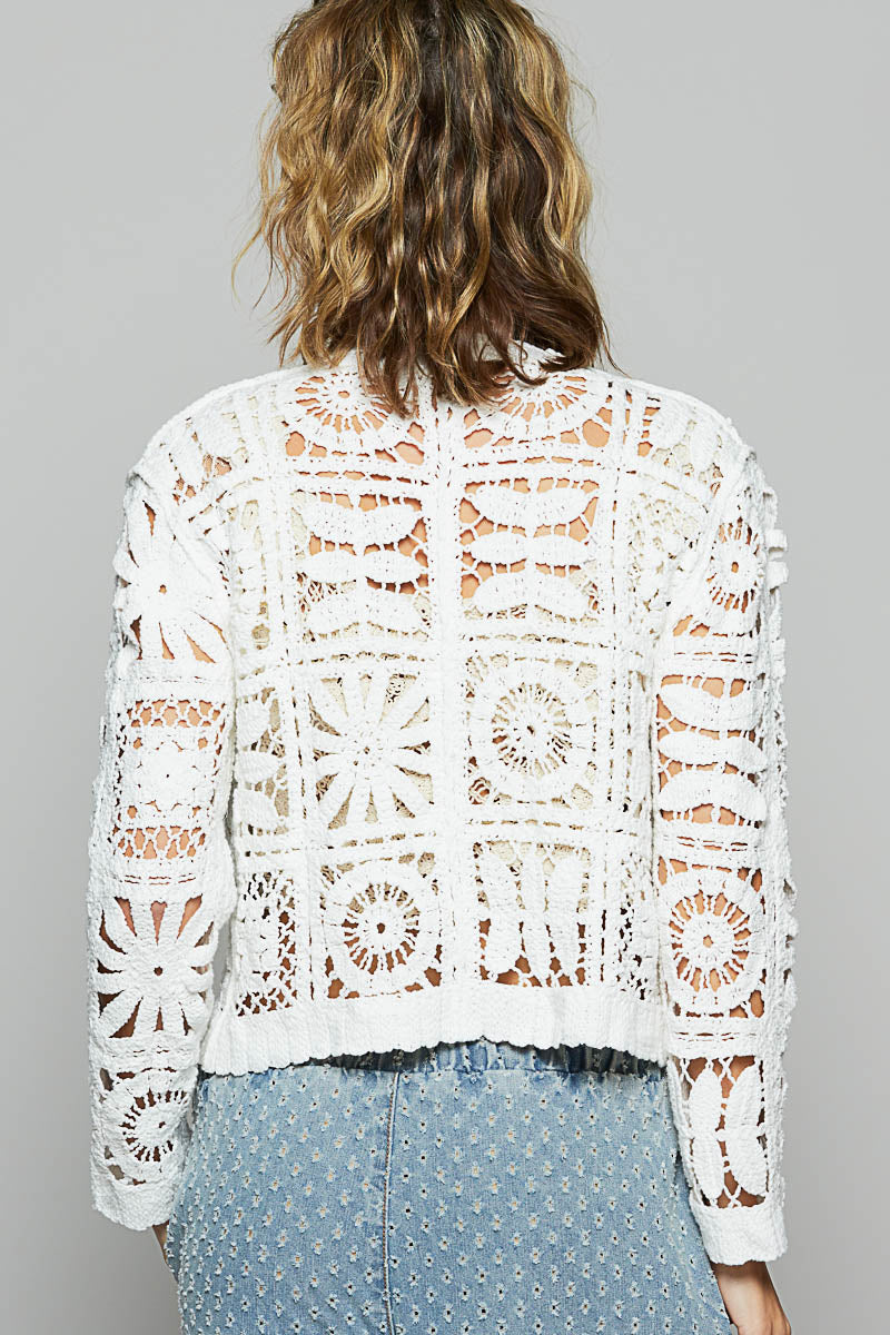 Christi Crochet Cardigan- White