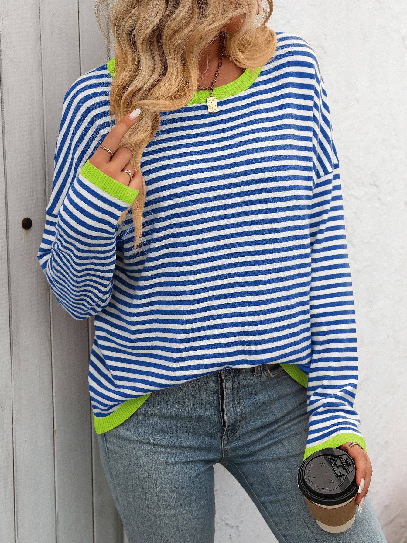 Sassy Stripe Sweater Top