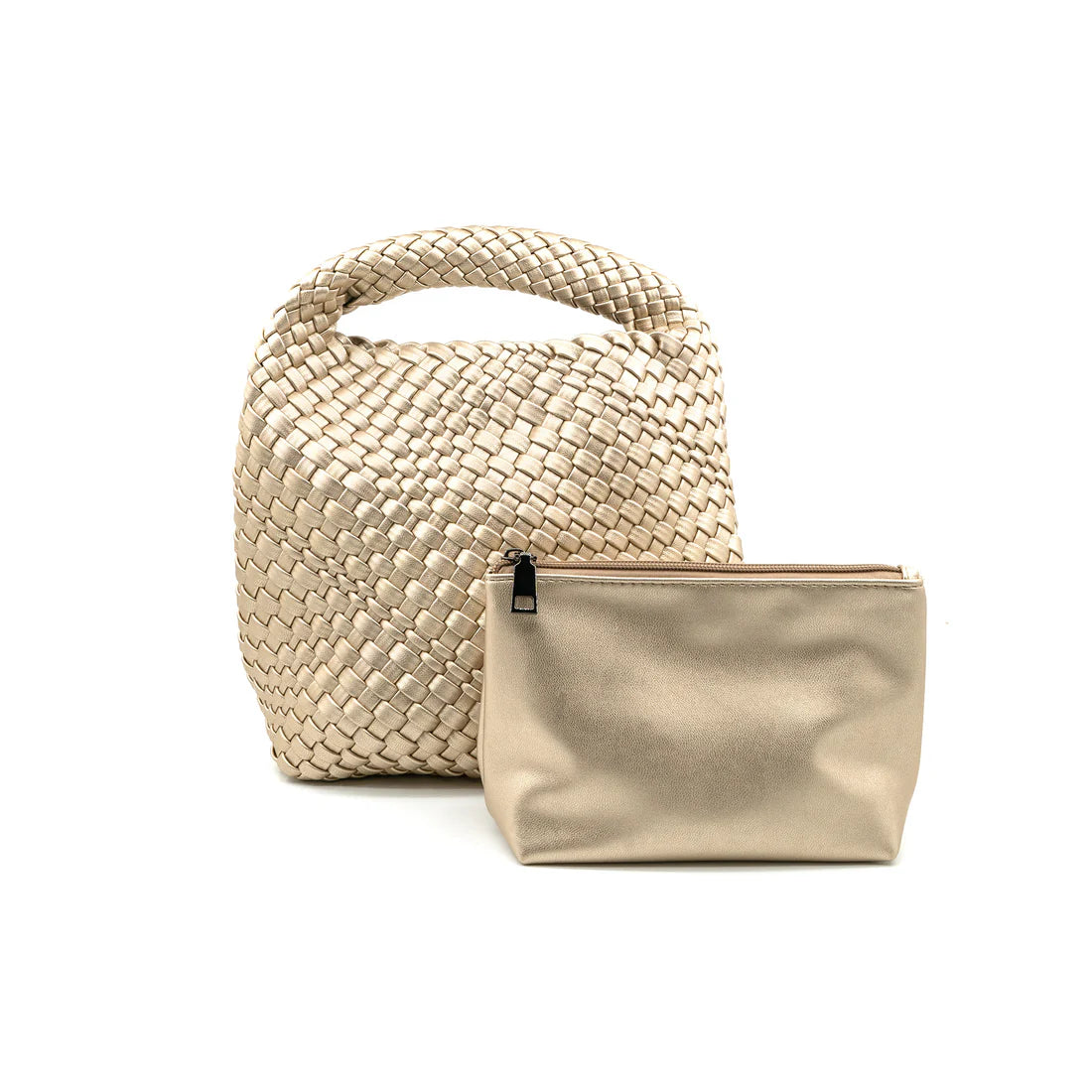 Mini Woven Handbag with Zipper Pouch