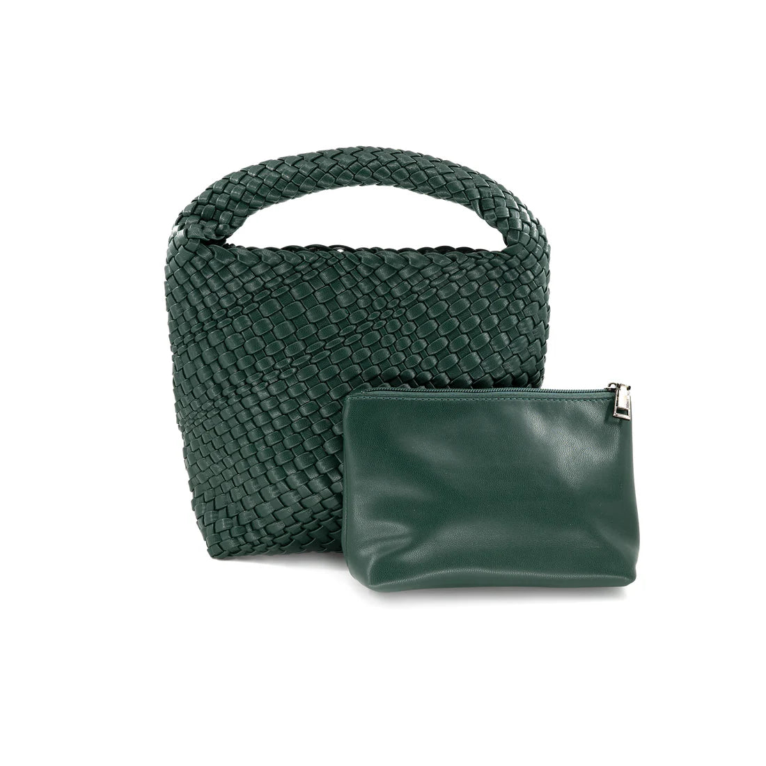 Mini Woven Handbag with Zipper Pouch