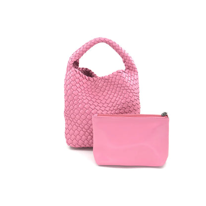 Mini Woven Handbag with Zipper Pouch