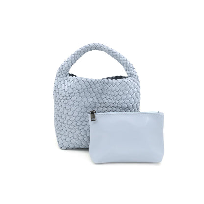 Mini Woven Handbag with Zipper Pouch