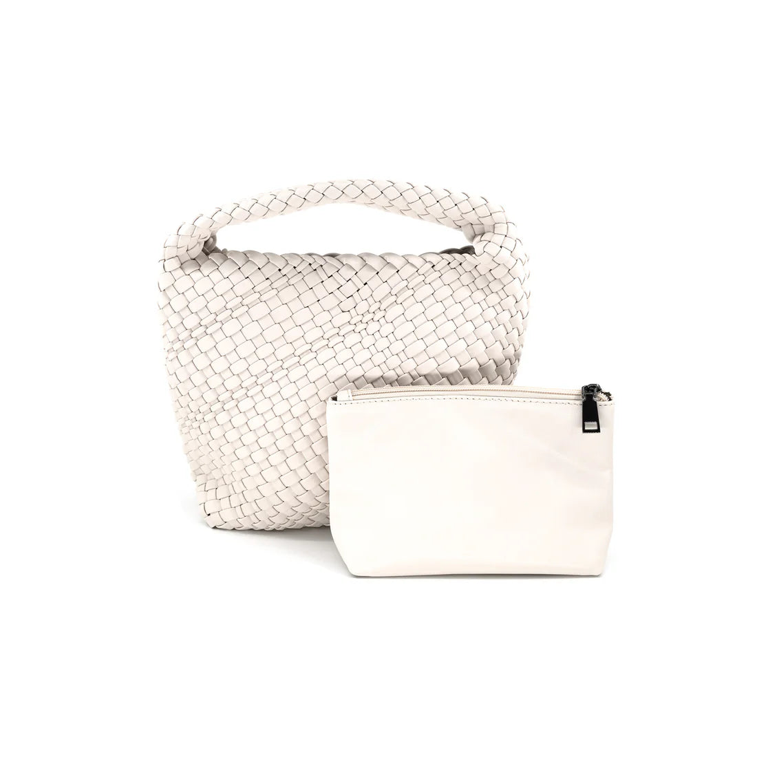 Mini Woven Handbag with Zipper Pouch