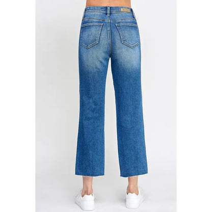 Tummy Control High Rise Straight Jeans W/Stretch