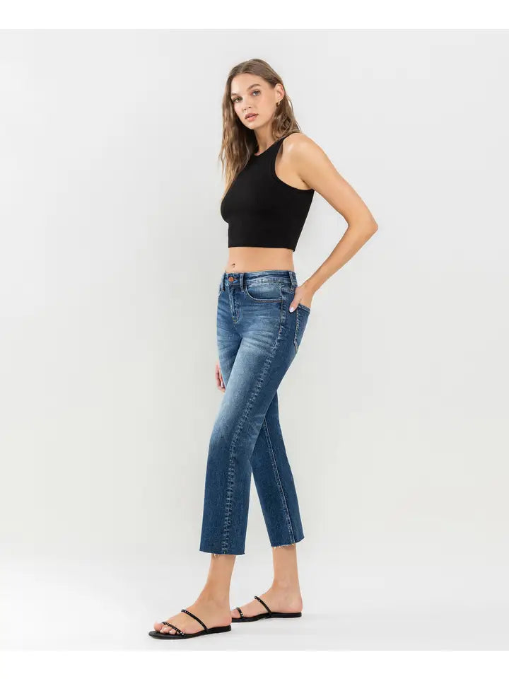 Mid-Rise Crop Straight Jean