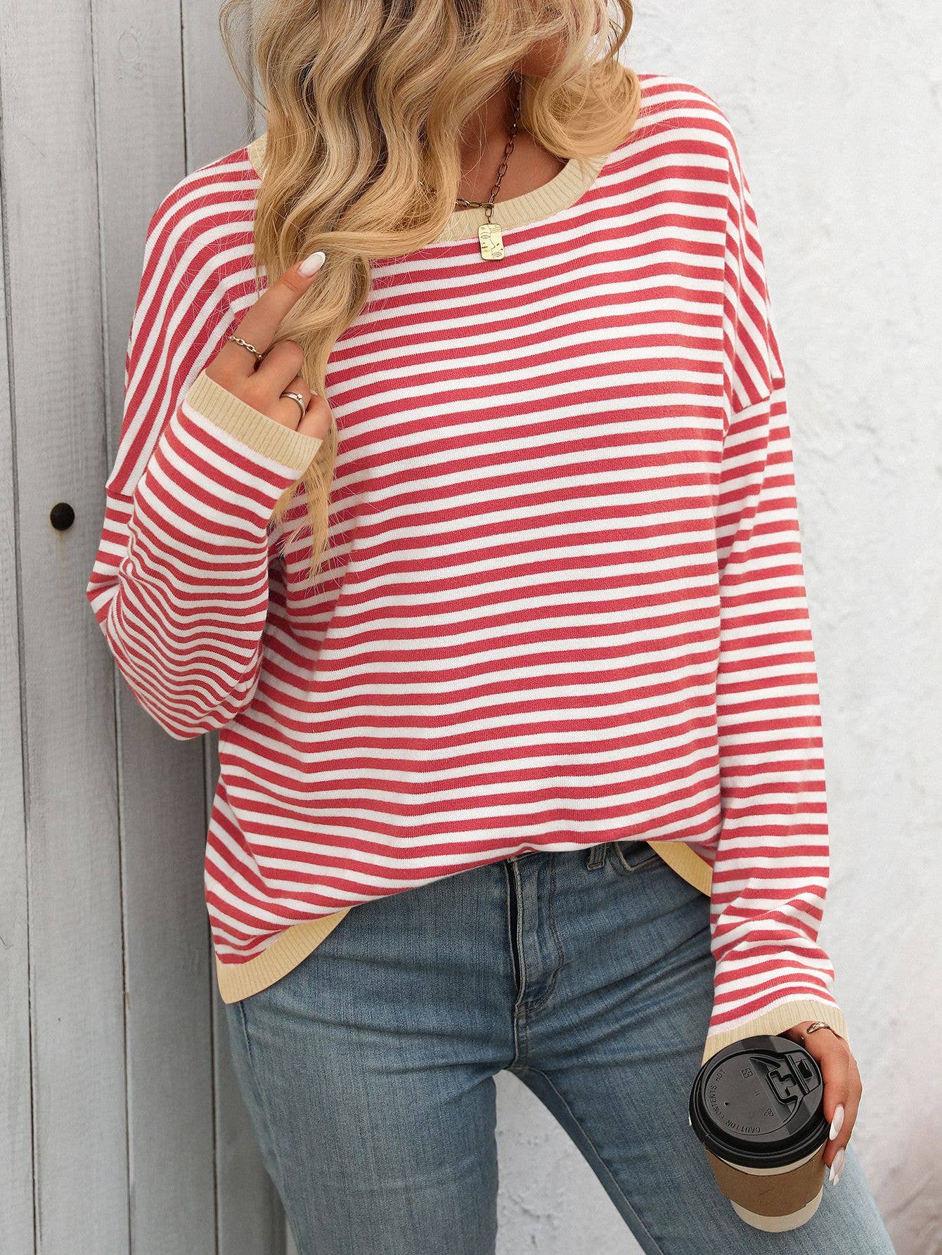 Sassy Stripe Sweater Top