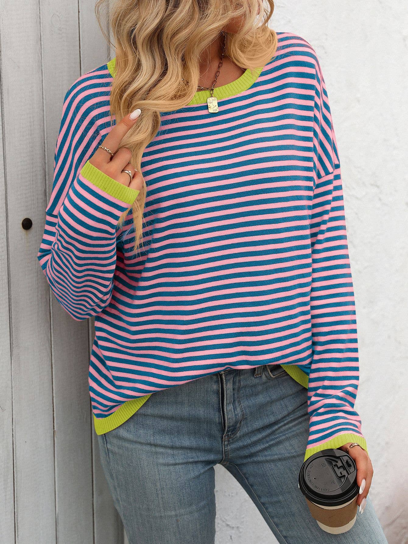 Sassy Stripe Sweater Top