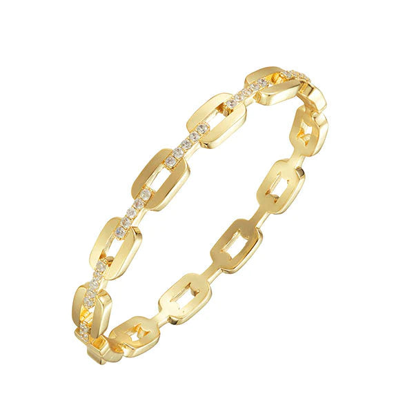 Gold CZ Link Bangle