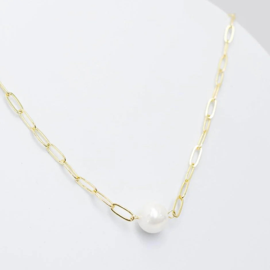 Single Pearl Gold Necklace