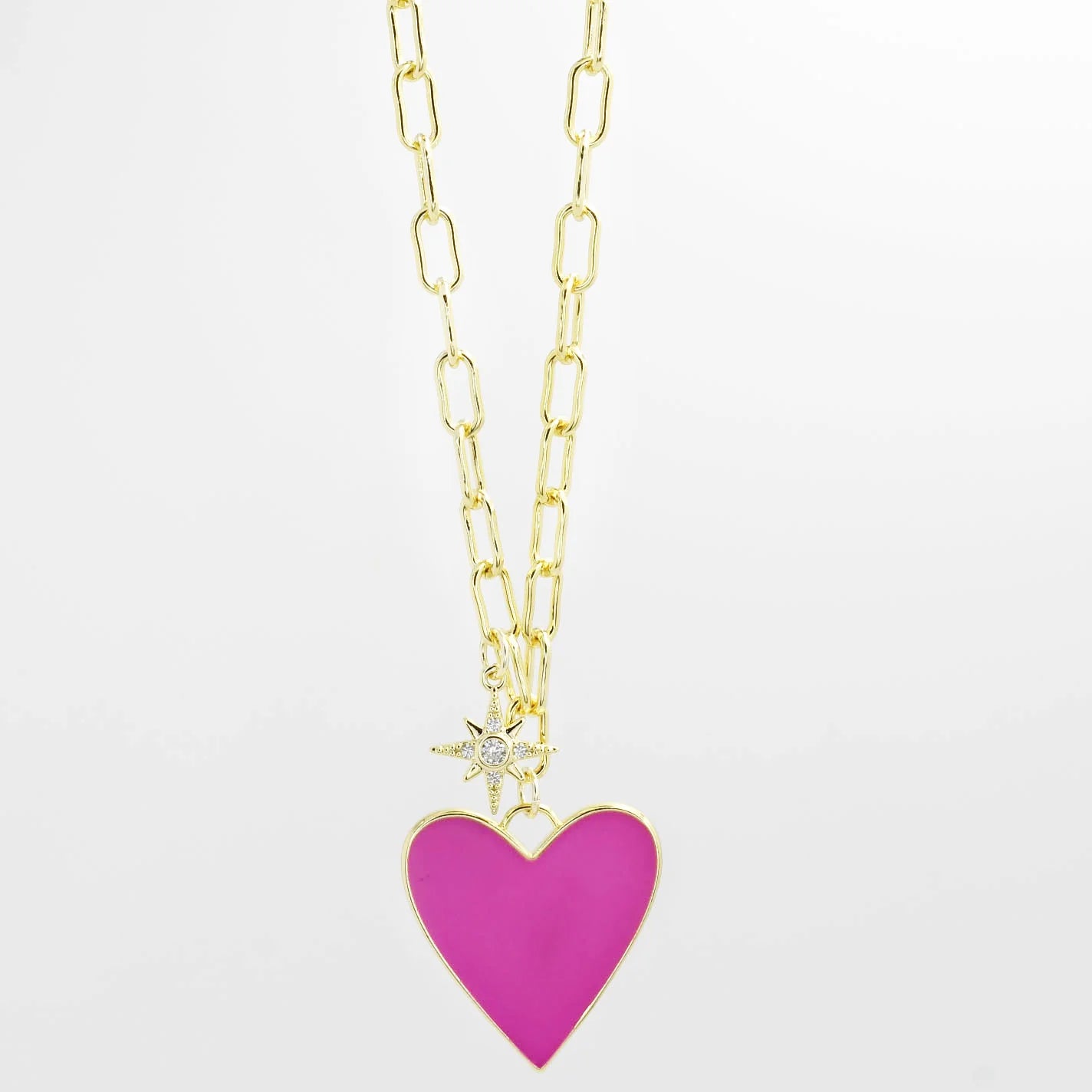 Enamel Heart/Star Necklace