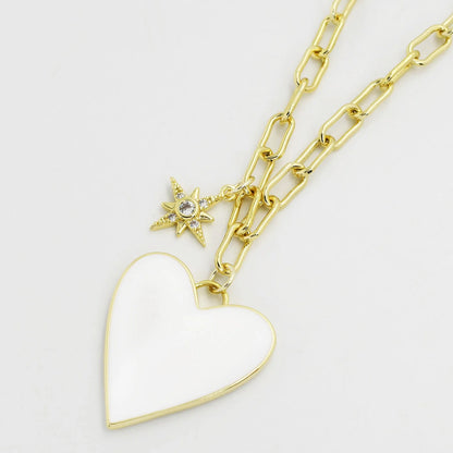 Enamel Heart/Star Necklace