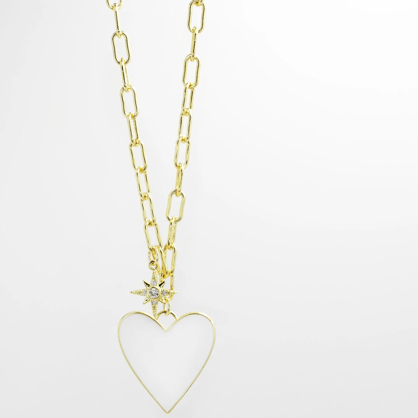 Enamel Heart/Star Necklace