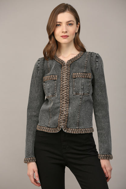 Beautifully Braided Denim Jacket