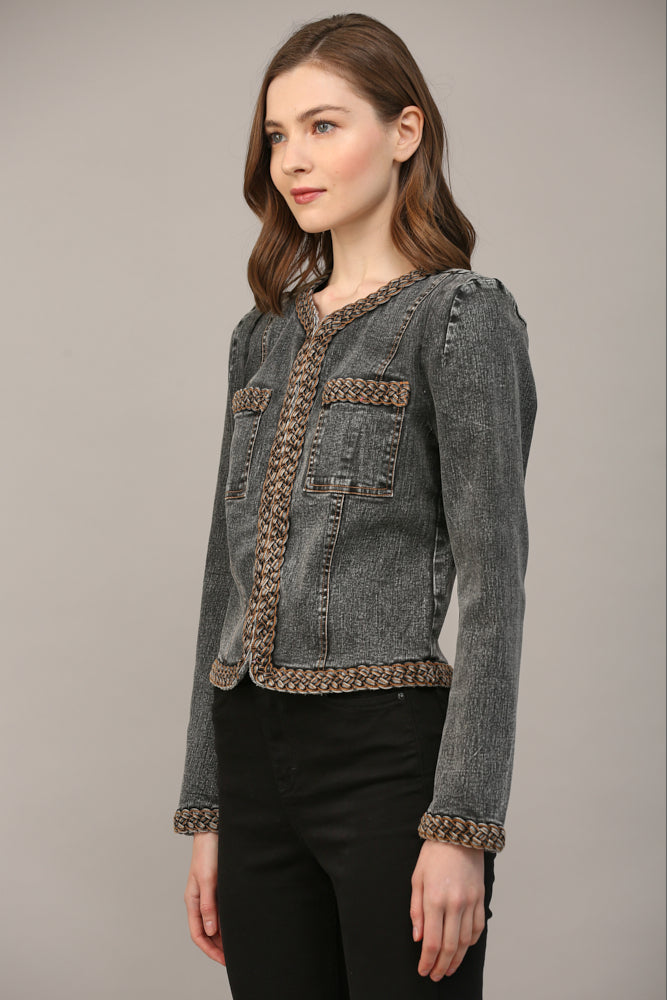 Beautifully Braided Denim Jacket