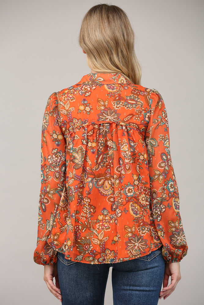 Fall Floral Blouse