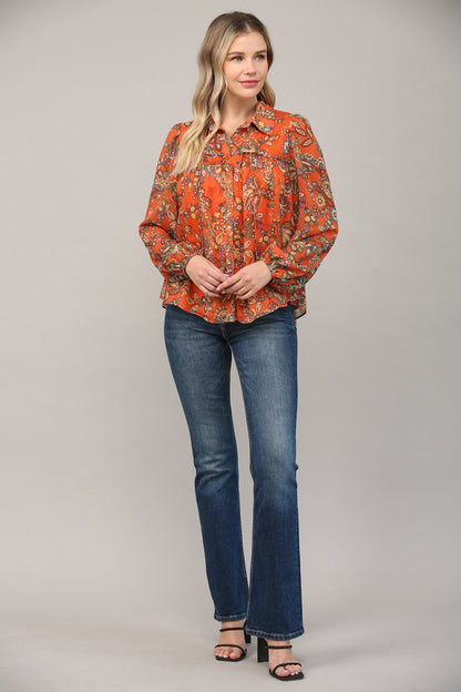 Fall Floral Blouse