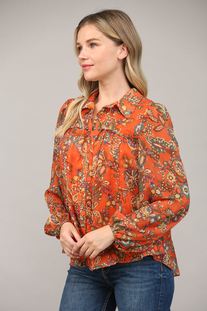 Fall Floral Blouse