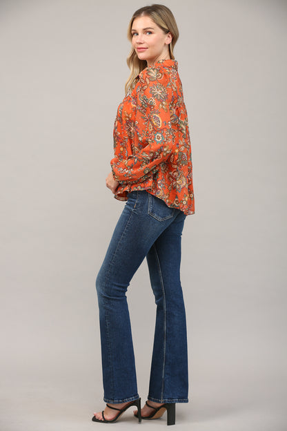 Fall Floral Blouse