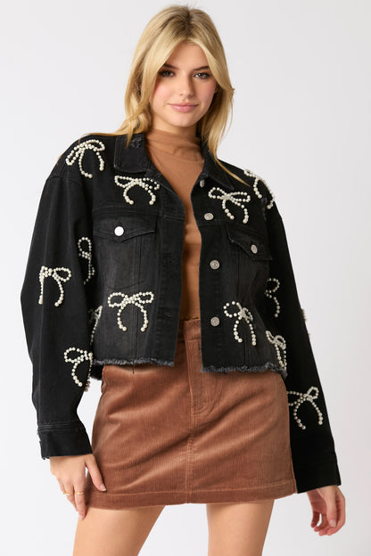 Makiah Denim Bow Jacket