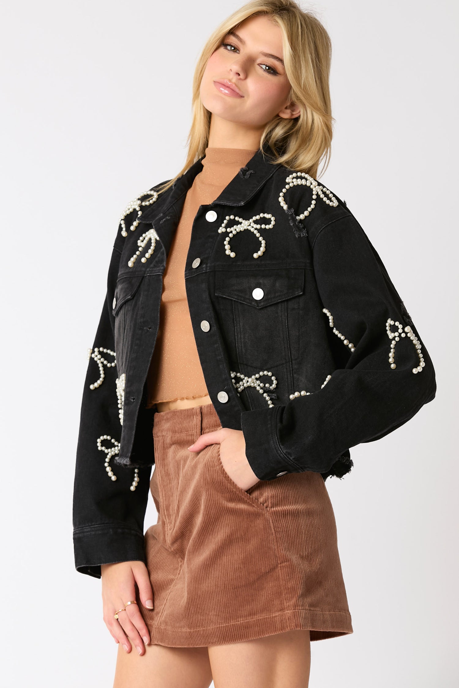 Makiah Denim Bow Jacket