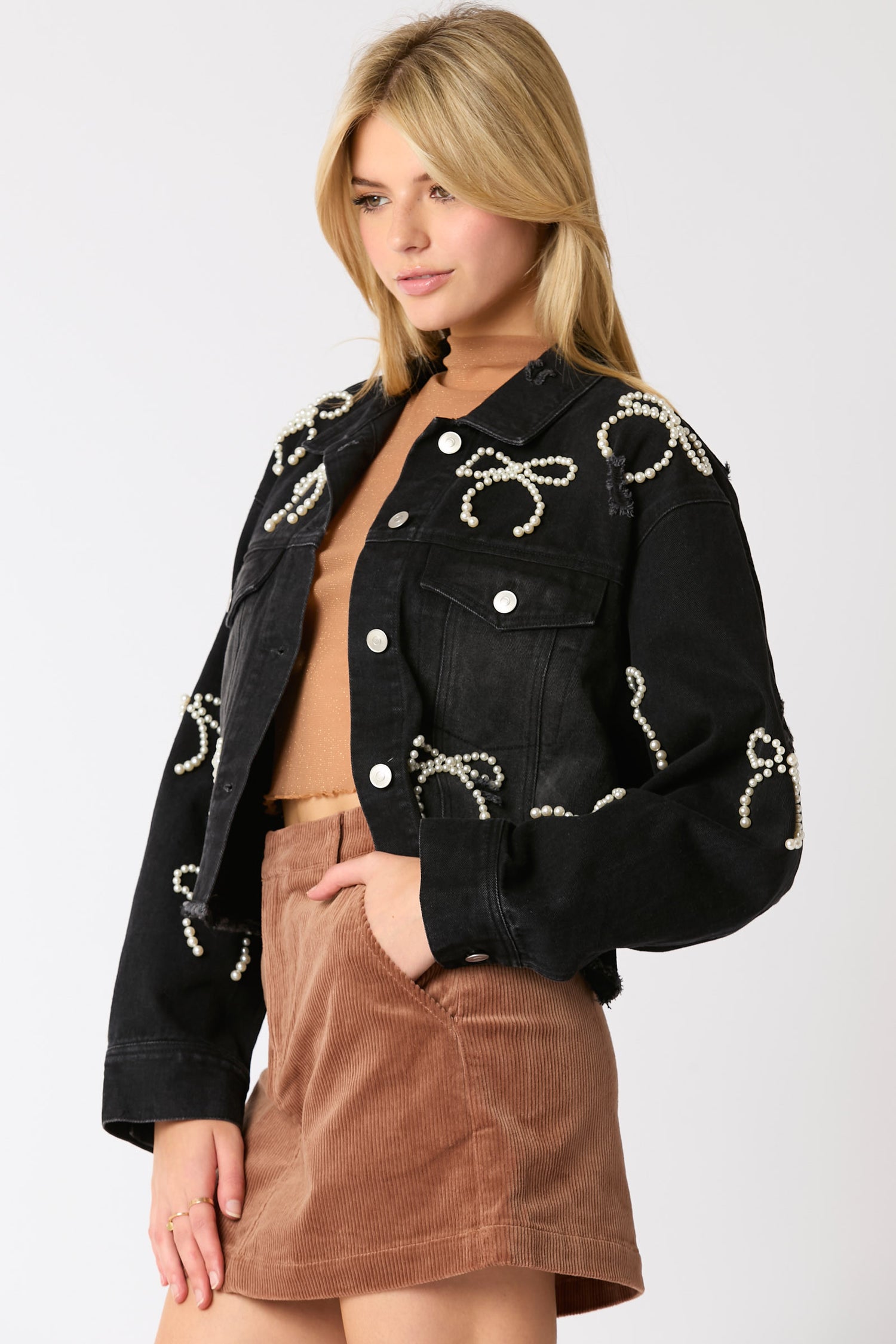 Makiah Denim Bow Jacket