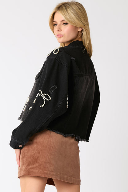 Makiah Denim Bow Jacket