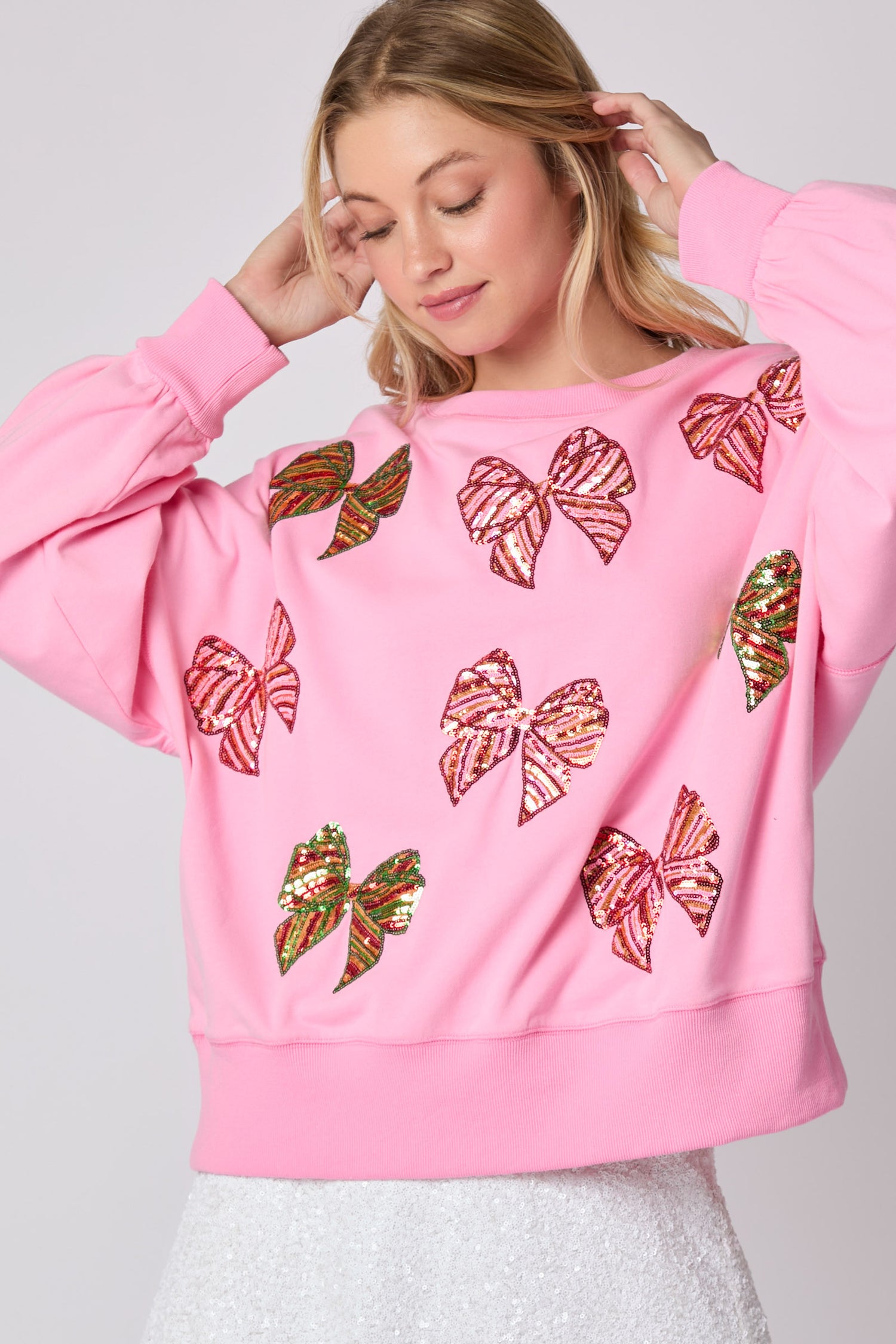 Sequin Bow Sweatshirt