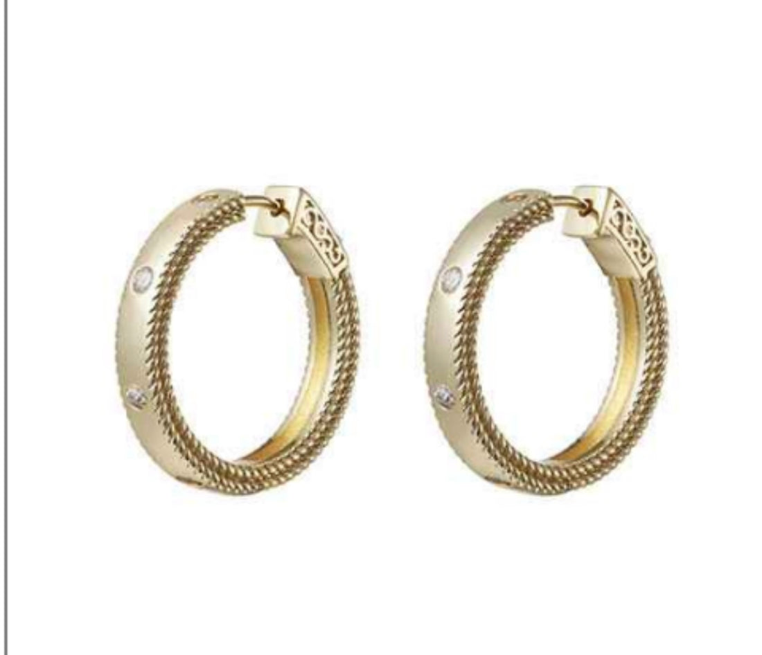 Small Hoop Earring With CZ