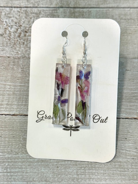 Grace Poured Out Large Rectangular Dangle Earrings