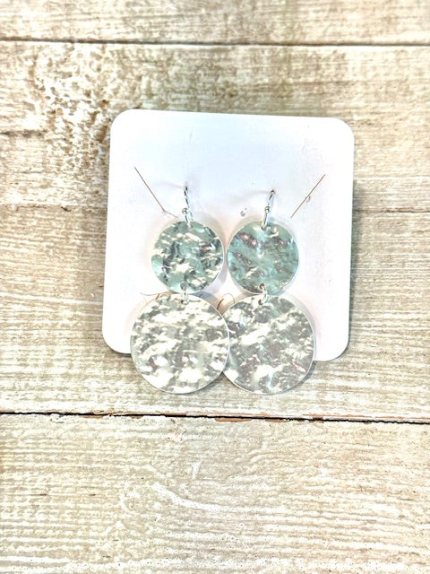 Silver Hammered Dangle Earrings