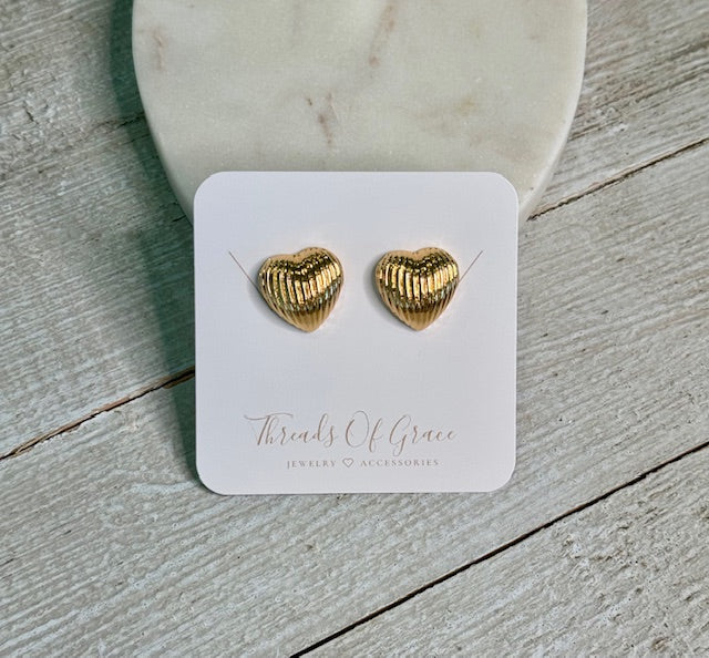 GP Heart Post Earrings