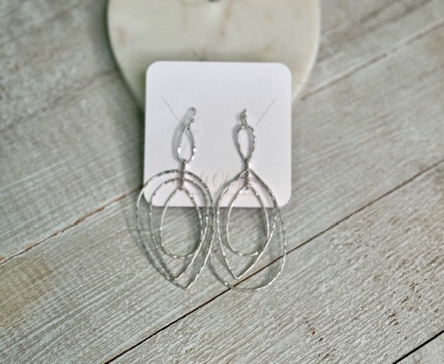 Silver Dangle Teardrop Earrings