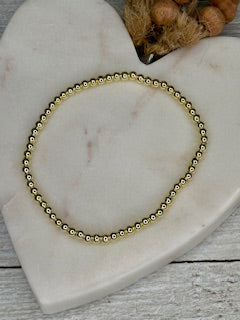 2mm Gold Ball Bracelet