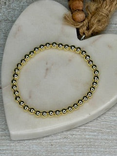 3mm Gold Ball Bracelet