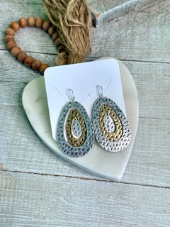 Oval Hammered Earrings