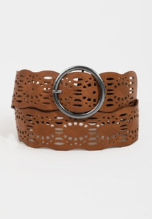 Hollow Pattern Faux Leather Belt