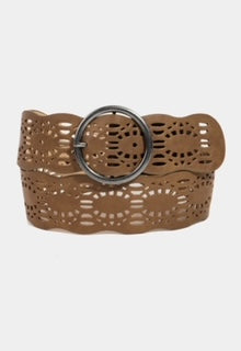 Hollow Pattern Faux Leather Belt