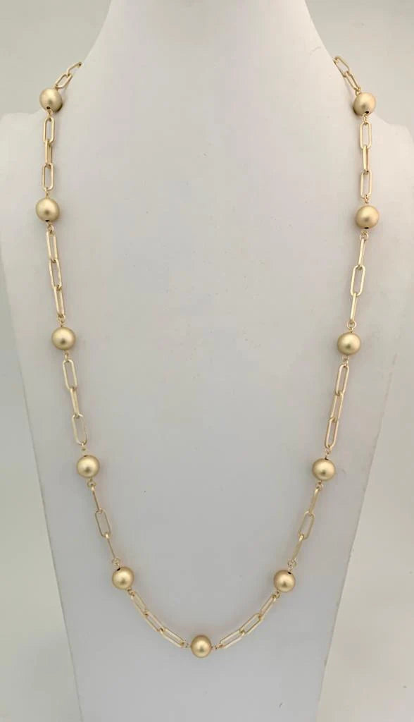 Clip&amp; Ball Long Necklace