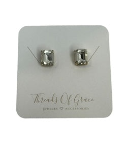 Gemma Rectangle Stud Earrings