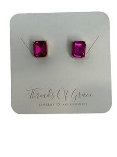 Gemma Rectangle Stud Earrings