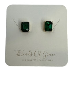 Gemma Rectangle Stud Earrings