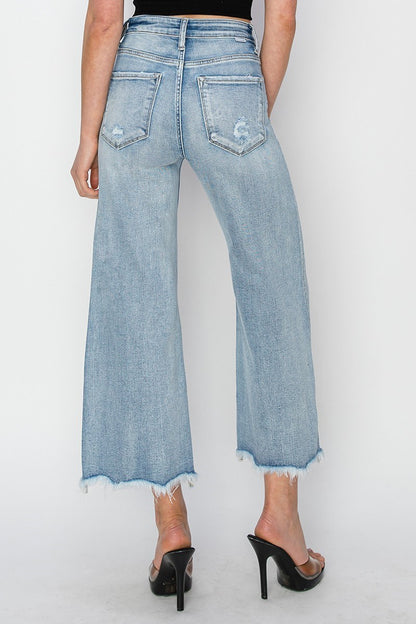 High Rise Crop Wide Flare Jean   Best Seller!