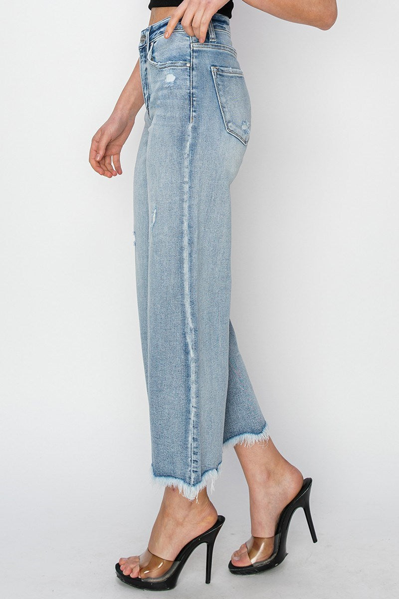 High Rise Crop Wide Flare Jean   Best Seller!