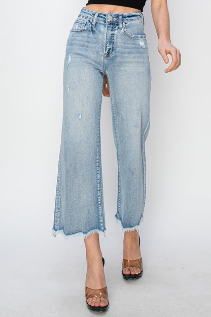 High Rise Crop Wide Flare Jean   Best Seller!