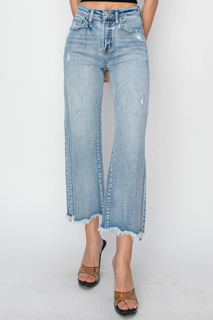 High Rise Crop Wide Flare Jean   Best Seller!