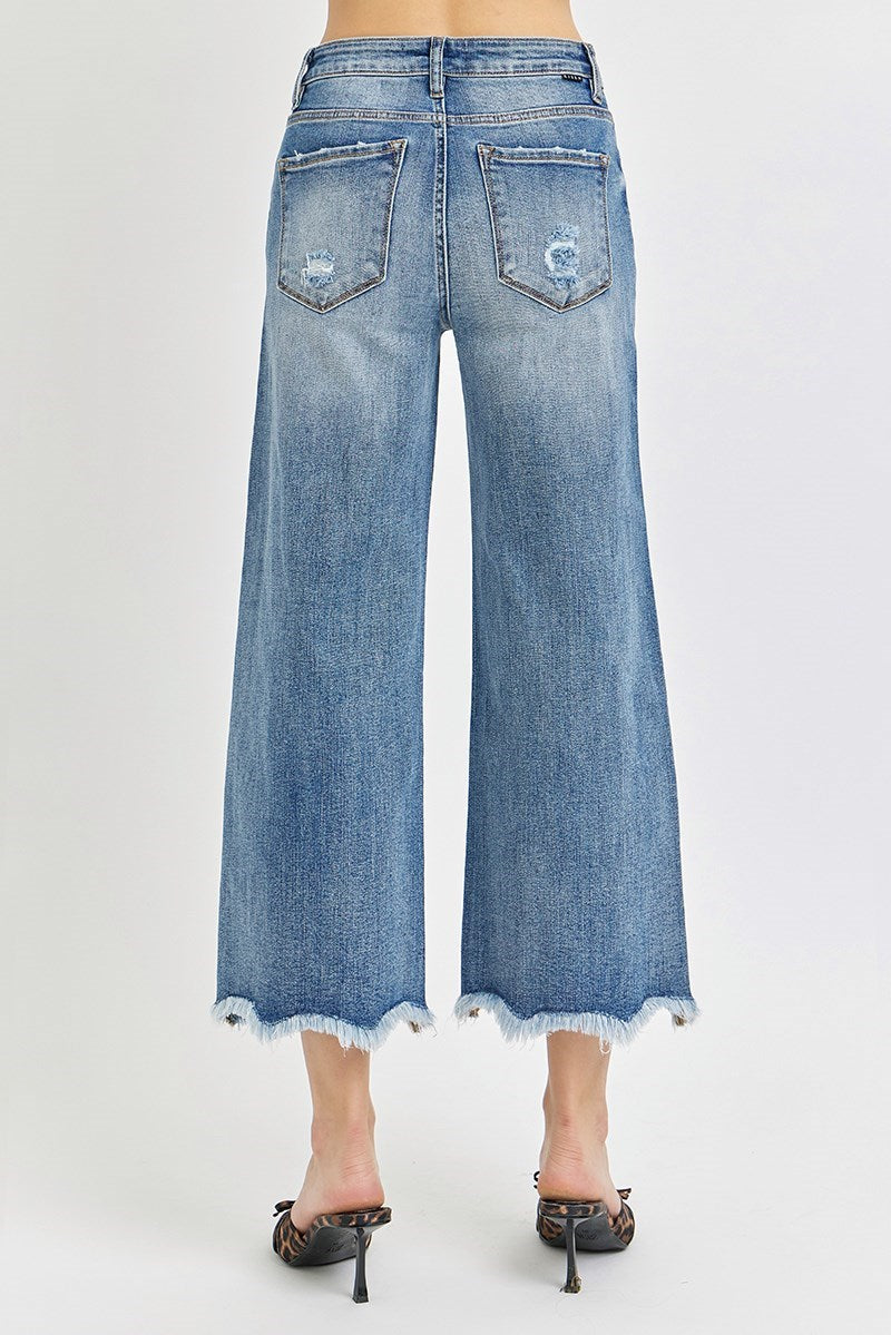 High Rise Crop Wide Flare Jean   Best Seller!