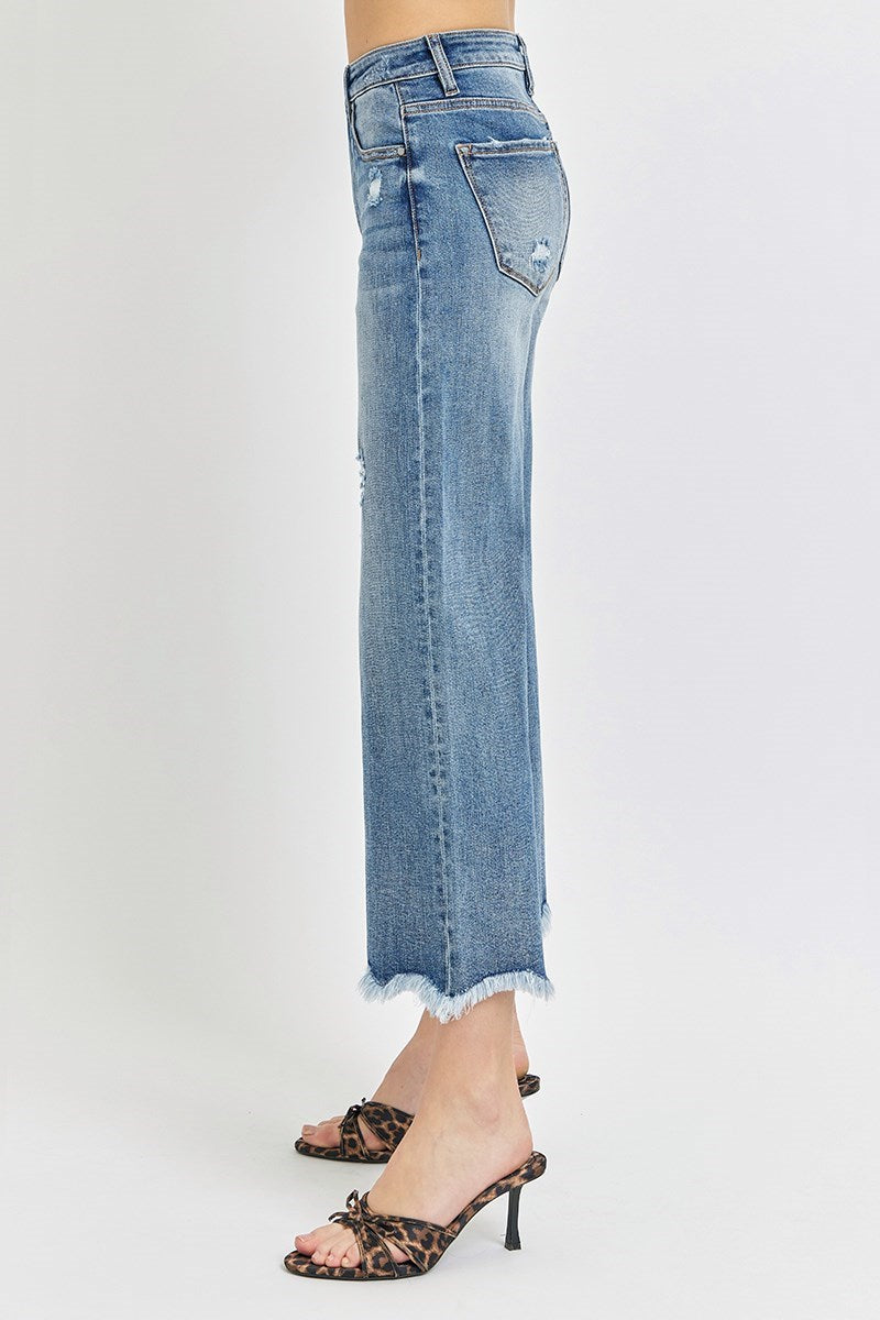 High Rise Crop Wide Flare Jean   Best Seller!