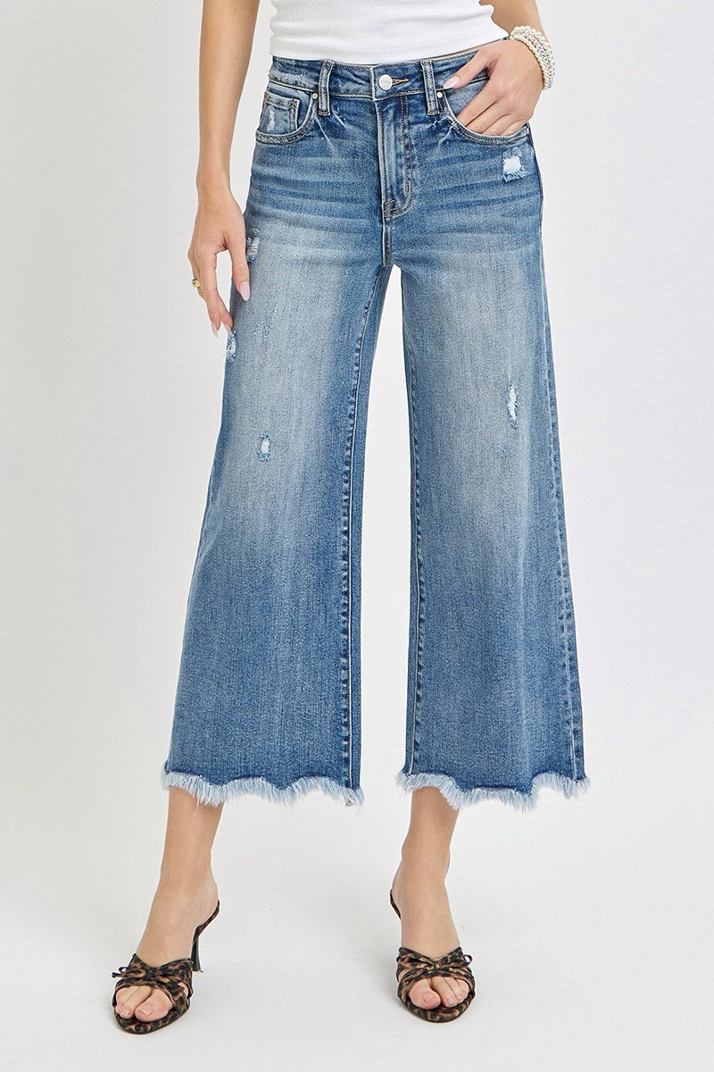 High Rise Crop Wide Flare Jean   Best Seller!