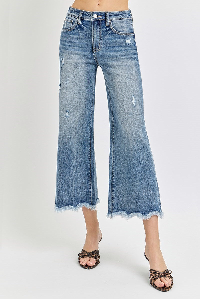 High Rise Crop Wide Flare Jean   Best Seller!