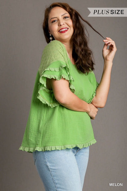 Connie Cotton Gauze Top/ Curvy Girl